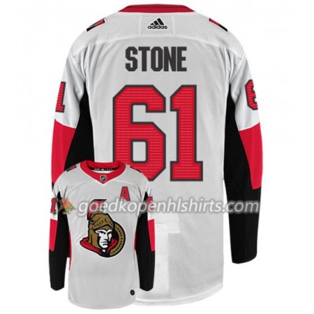 Ottawa Senators MARK STONE 61 Adidas Wit Authentic Shirt - Mannen